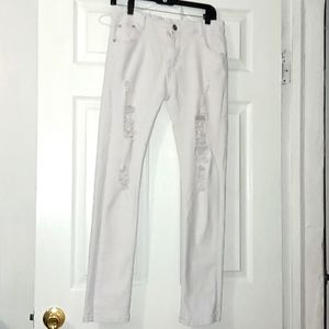 Fredd Marshall  Men's Destroyed White Jeans Size 32
